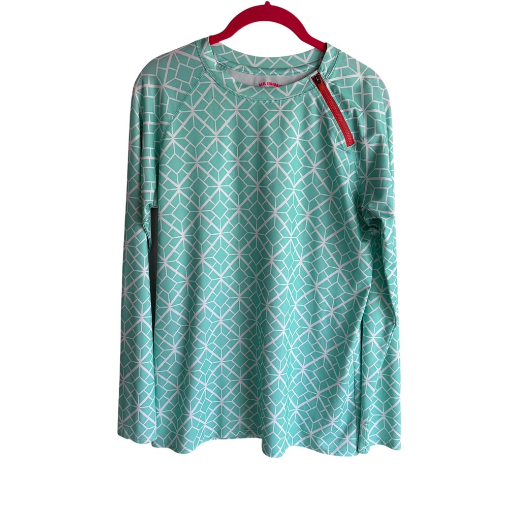 REEL LEGENDS Long Sleeve Mint Green Ladies Rashguard Swim OutdoorShirt, M